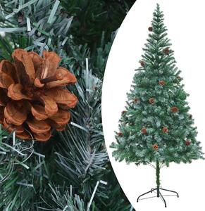 Megvilágított műkarácsonyfa gömb szettel és tobozzal 210 cm