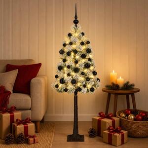 Mű zsanéros karácsonyfa gömbökkel 120 cm 150 LED Meleg fehér
