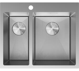 Mexen Flexo acél mosogató 1,5 rekeszes 610 x 510 mm, inox HC - 6446611500-01HC