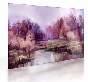 Kép - Őszi tájképfestés (üvegen) (70x50 cm)
