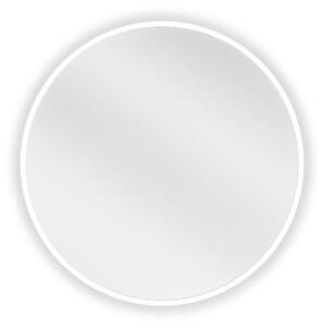 Mexen Loft, kerek fürdőszobai tükör 50 cm, keret színe fehér, 9850-050-050-000-20