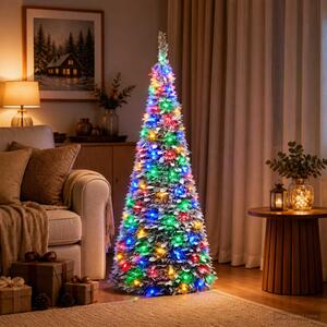 Pop-up LED-es karácsonyfa 120 cm 50 LED PVC Zöld és fehér
