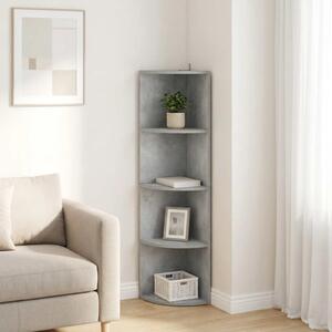Sarokpolc 4 szintes 31,5 x 31 x 130 cm Szerelt Fa Betonszürke