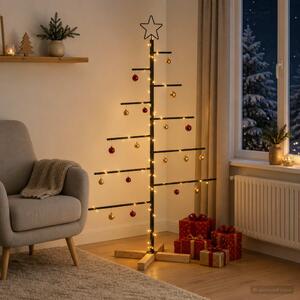 Fém karácsonyfa KUOPIO 125 cm Acél Fekete