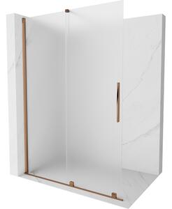 Mexen Velar eltolható walk-in zuhanyfal 130 x 200 cm, fagyott 8 mm, rózsaarany - 871-130-000-33-60