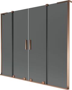 Mexen Velar L Duo 2 szárnyú, eltolható fürdőkád paraván 170 x 150 cm, grafit, rózsaarany - 896-170-003-42-60
