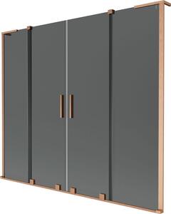 Mexen Velar L Duo 2-paneles tolóajtó fürdőkád paraván 170 x 150 cm, grafit, kefe réz - 896-170-003-42-65