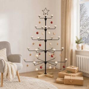 Fém karácsonyfa tartóval KUOPIO 125 cm Acél Fekete