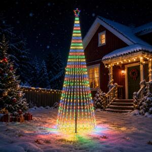LED Karácsonyi Fenyő 400 cm 1028 LED Többszínű Acél Fekete