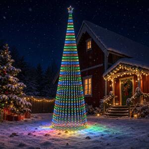 LED Karácsonyi Fenyő 500 cm 1524 LED Többszínű Acél Fekete