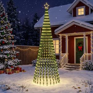 LED Karácsonyi Fenyő 300 cm 668 LED Meleg fehér Acél Fekete
