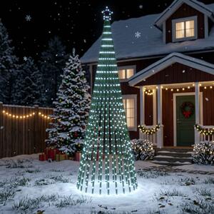 LED Karácsonyi Fenyő 300 cm 668 LED Hideg fehér Acél Fekete