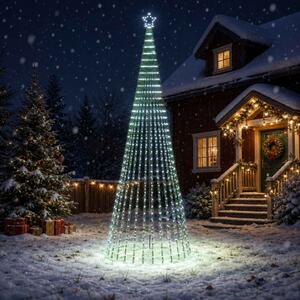 LED Karácsonyi Fenyő 400 cm 1028 LED Hideg fehér Acél Fekete