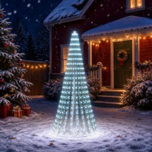 LED Karácsonyi Fenyő 220 cm 460 LED Hideg fehér Acél Zöld