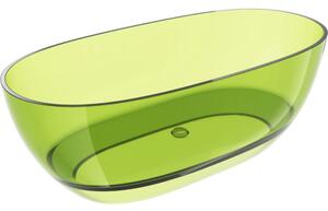 Mexen Pure lime szabadon álló átlátszó kád 170 x 80 cm, krómozott lefolyó - 58071708012