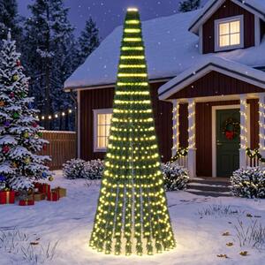 LED Karácsonyi Fenyő 270 cm 648 LED Meleg fehér Acél Zöld