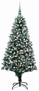 LED-es műkarácsonyfa gömbkészlettel és tobozokkal 240 cm