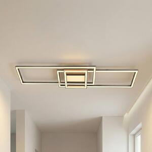 Lindby LED mennyezeti világítás Mairin, CCT, távirányító, dimmelhető, dimmelhető, Alu / szürke / cink, Nappali / Étkező, Alumínium, Modern