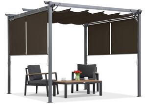 Barna terasz pergola redőnyökkel La Palma 3x3 Garden Point