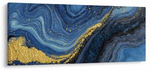 Kép - Kék-arany absztrakció (120x50 cm)