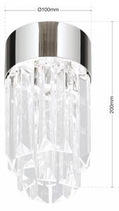 PRISM led kristály mennyezeti lámpa, króm, 600 lm