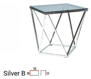 Silver B 50x50cm-es dohányzóasztal Füstös-Ezüst