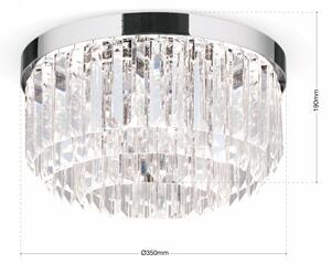 PRISM LED kristály mennyezeti lámpa, d:35 cm, króm