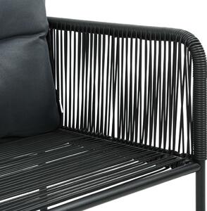 VidaXL 4 db fekete polyrattan kültéri szék párnával