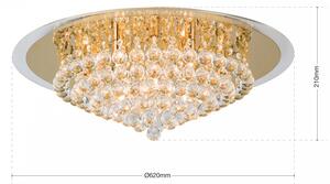 GLORIA kristály mennyezeti lámpa, 62cm, arany
