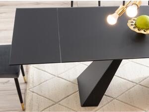 Salvadore bővíthető étkezőasztal matt fekete 160-240cm