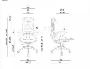 UNIQUE ERGOTECH ergonomikus irodai szék, króm vázas