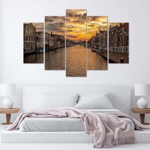 Gario Vászonkép Város a folyónál - 5 részes Méret: 100 x 70 cm