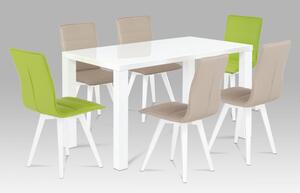 Modern Étkezőasztal Magasfényű Fehér Színben At-3007