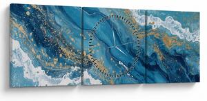 Kép - Világoskék márvány arannyal II. (órával) (90x30 cm)
