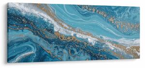 Kép - Világoskék márvány arannyal I. (120x50 cm)