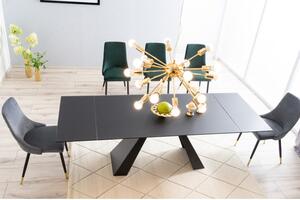 Salvadore bővíthető étkezőasztal matt fekete 120-180cm