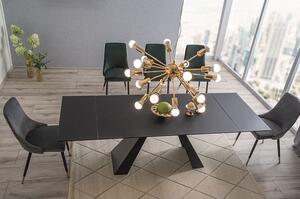 Salvadore bővíthető étkezőasztal matt fekete 120-180cm