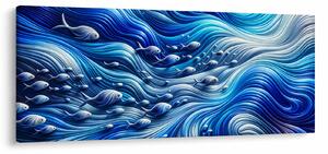 Kép – Halak a hullámokban (120x50 cm)