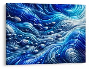 Kép – Halak a hullámokban (70x50 cm)