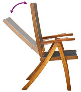 VidaXL 4 darab összecsukható tömör akácfa és textilén kerti szék