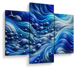 Kép – Halak a hullámokban (90x60 cm)