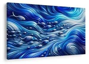 Kép – Halak a hullámokban (90x60 cm)