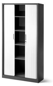 JAN NOWAK DAMIAN Fém szekrény harmonika ajtókkal, 900x1850x450, model antracit-fehér