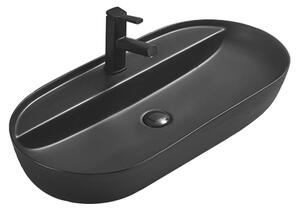 Mexen Adel felültétre szerelhető mosdó 80 x 40 cm, fekete matt - 22168085