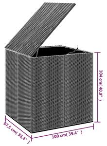 VidaXL szürke polyrattan kerti párnatartó doboz 100 x 97,5 x 104 cm