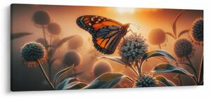 Kép – Pillangó a lenyugvó napban (120x50 cm)