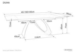 Diuna bővíthető étkezőasztal kerámia 160-240 cm