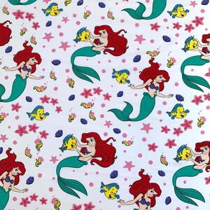 Disney Hercegnők, Ariel gumis lepedő 90x200 cm