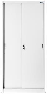 JAN NOWAK KUBA Fém szekrény polcokkal tolóajtókkal, 900x1850x450, modell fehér