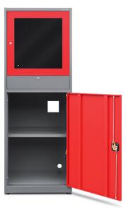 JAN NOWAK STEVE üzemi számítógépszekrény, 640x1750x630 mm, modell antracit-piros